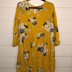 Yellow empire waist dress